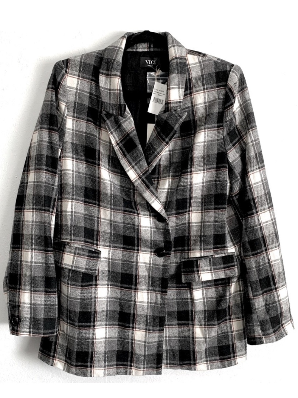 Vici Plaid Wool Blend Blazer
